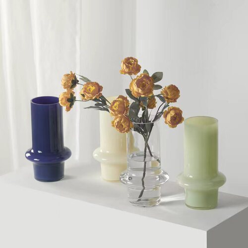 European light luxury minimalist glass vase home decoration floral arrangement water plant holder desktop soft furnishings decorative vase floral pot