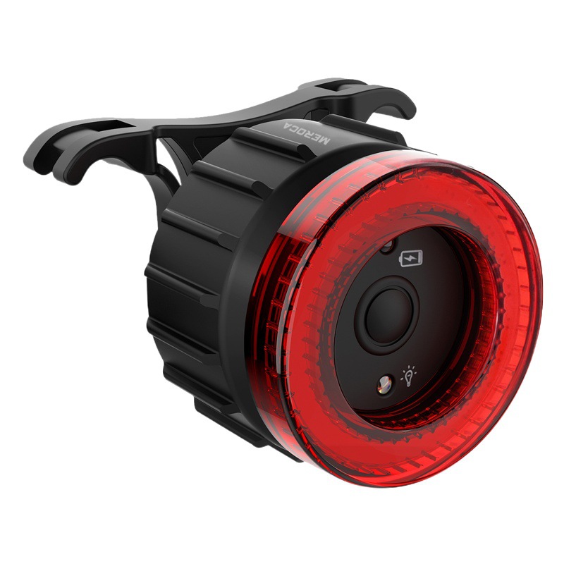MEROCA inducción inteligente freno luz trasera bicicleta de montaña luz USB carga carretera bicicleta noche montando luz trasera
