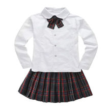 衬衫 女女童白袖中学衬衣百搭修身白衬衫韩版表演服长袖校服厂家