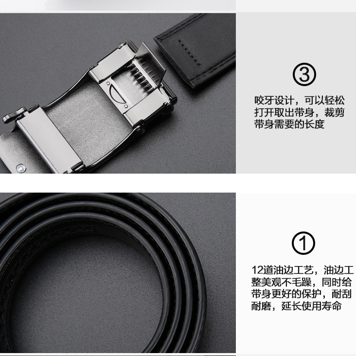 Cinturón de cuero de los hombres directos de la fábrica productos genuinos de moda de los hombres jóvenes hebilla automática pantalones de piel de vaca cinturón casual de negocios