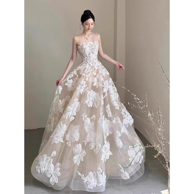 Evening Dress, Stunning Engagement Dress for Women, High-End New Style, Light Luxury Niche Bridal Wedding Dress, Elegant Princess Dress