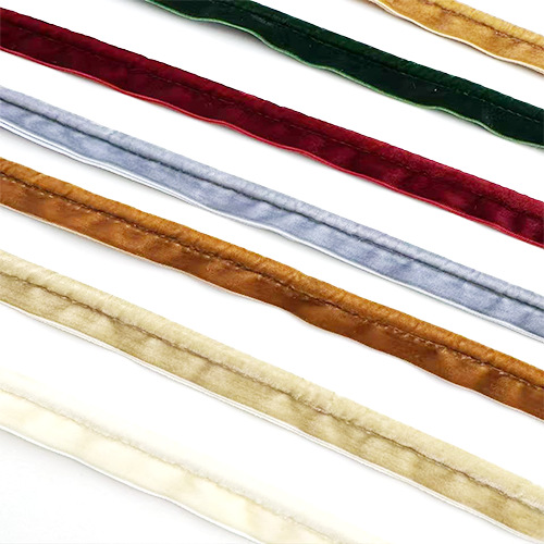 厂家家纺抱枕沙发滚边绳子母带嵌边 多色礼盒装饰绳辅料丝绒滚绳