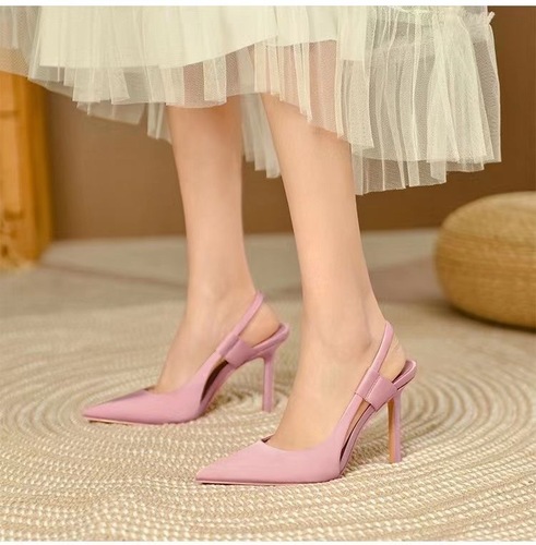 High heels women's stiletto heels  autumn new style satin blue pointed toe single shoes back strap with skirt toe-toe women's sandals