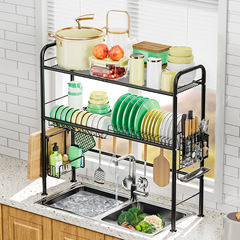Kitchen sink shelf, utensil knife rack, bowl and chopsticks drain rack, bowl shelf on the counter, bowl and plate storage rack
