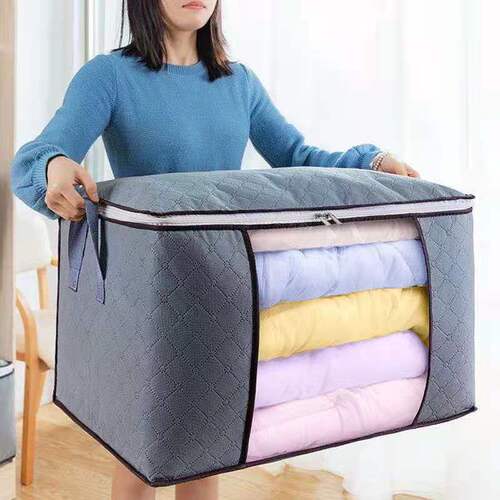 Cotton duvet storage bag clothing packing bag home use for blankets travel bag dustproof large size organization bag storage box organizer
