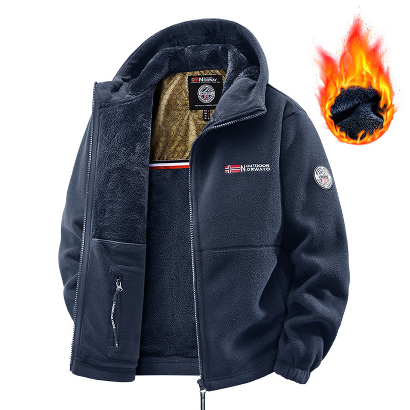 Cross-Border Wholesale New Large Size Middle-Aged and Elderly Men's Jackets Youth Fleece Sports Couple Models Norwegian Warm Cross-Border Wholesale New Large Size Middle-Aged and Elderly Men's Jackets Youth Fleece Sports Couple Models Norwegian Warm