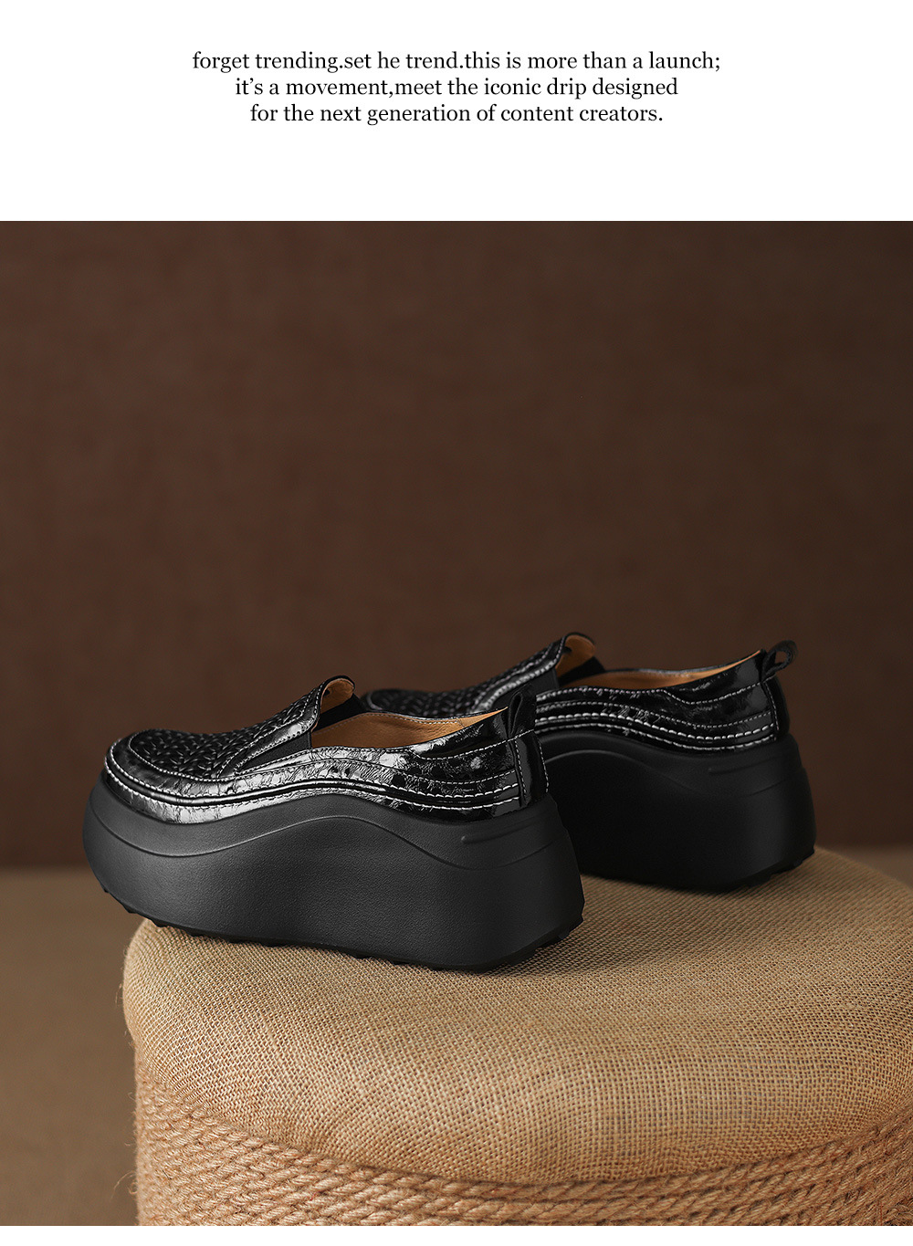 Giày sandal cao gót nữ hở mũi đế dày da thật mũi tròn phong cách lười — màu đen, màu trắng ngà chi tiết 22