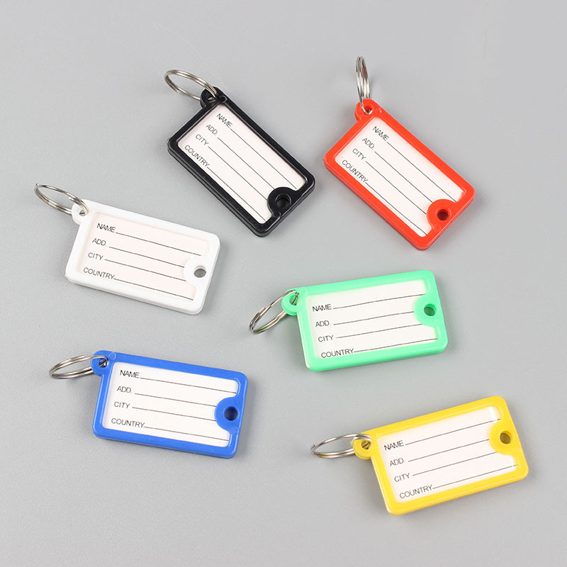 Color plastic PP key card Hotel number plate key chain pendant classification candy color number plate
