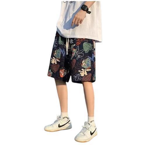 Beach Shorts Men's Summer Thin Model Streetwear Printed Swim Trunks Quick-Dry Loose Home Sleep Pants