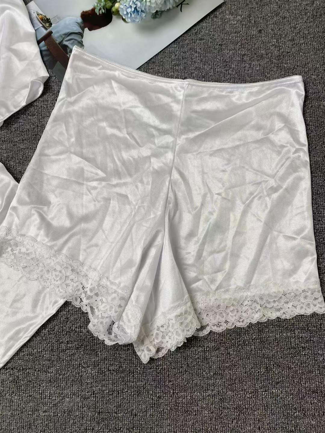 Pijama boxeador blanco mixto pantalones de seguridad anti-exposición de verano polainas delgadas pantalones de seguridad boxeador de cintura baja para mujeres