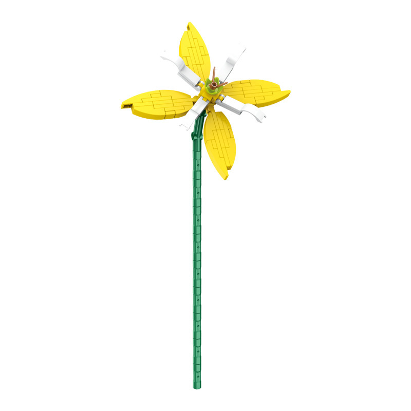 钻马积木花永生花束抱抱桶仿真花小颗粒积木DIY玩具七夕女生礼物|undefined