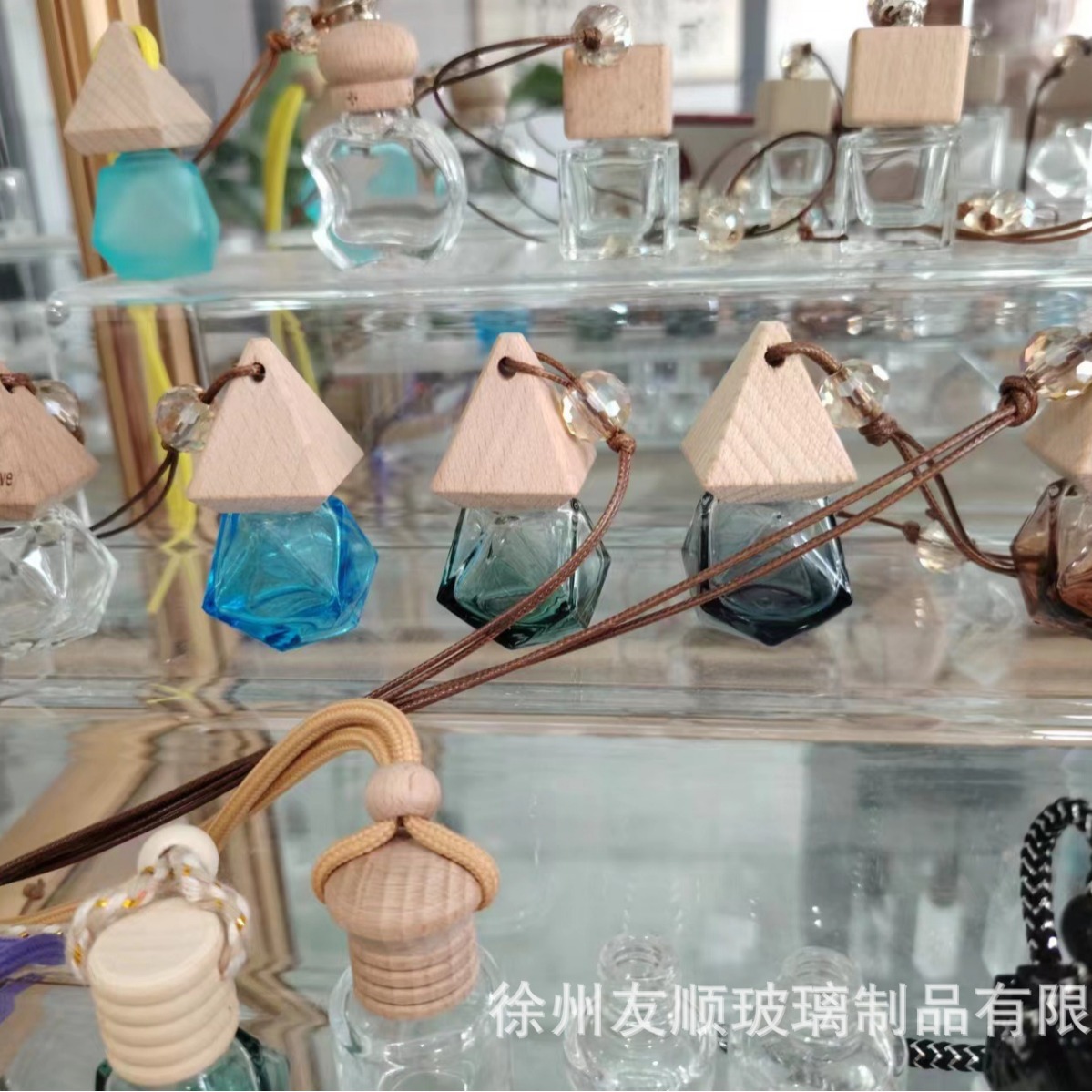 8ML迷你车载香水空瓶香薰多色分装瓶吊坠挂件装饰品水立方滚珠瓶