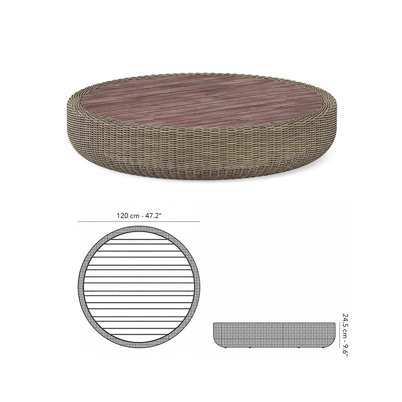 Sofá de caña simple al aire libre combinación de patio balcón silla de caña jardín al aire libre redonda muebles de caña villa impermeable