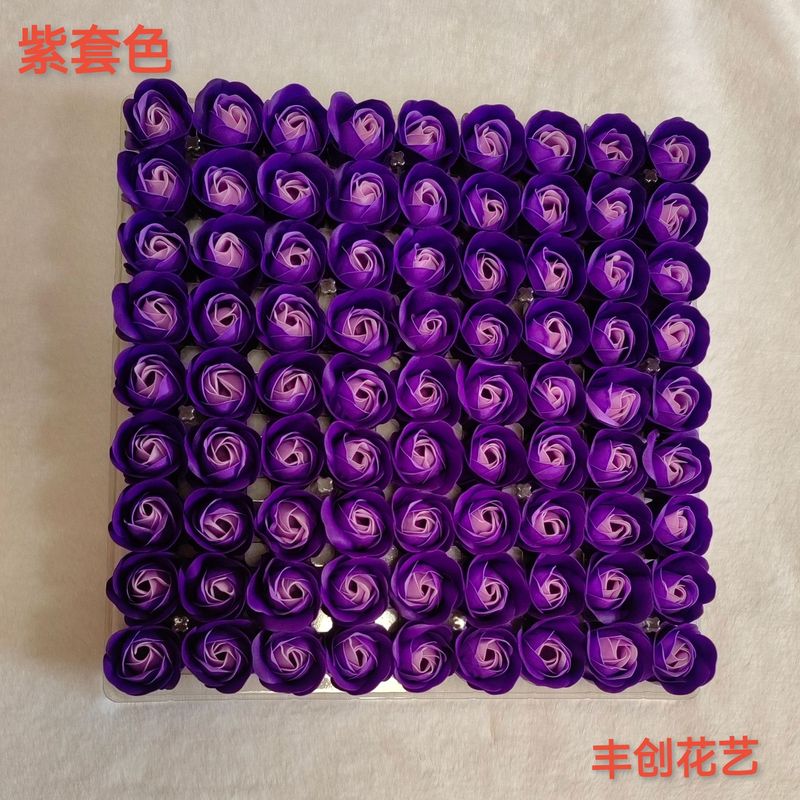 源メーカーの卸売りは、ベースのない三層の石けん花の花の頭を厚くして、石けん花のバラの花の頭をシミュレートします|undefined