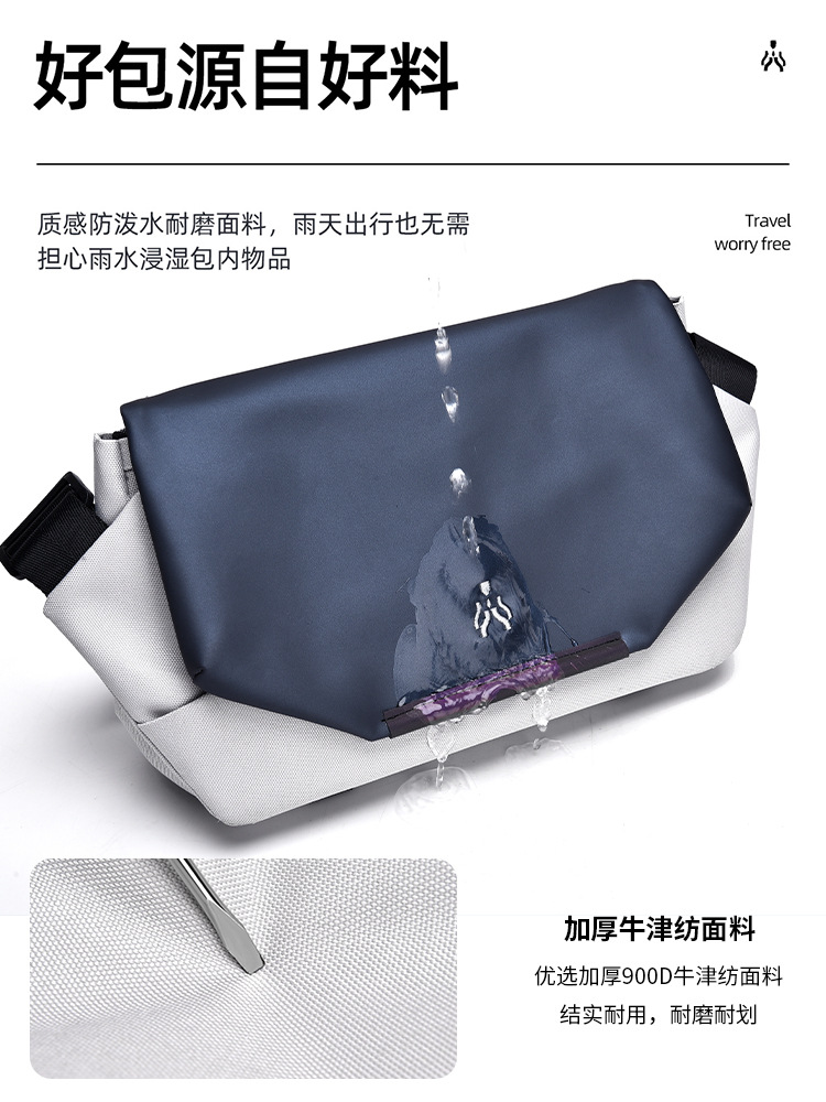 Bolso Mensajero Cruzado para Hombre de Tela Oxford Impermeable, Resistente al Desgaste y Antirrobo para Uso Diario