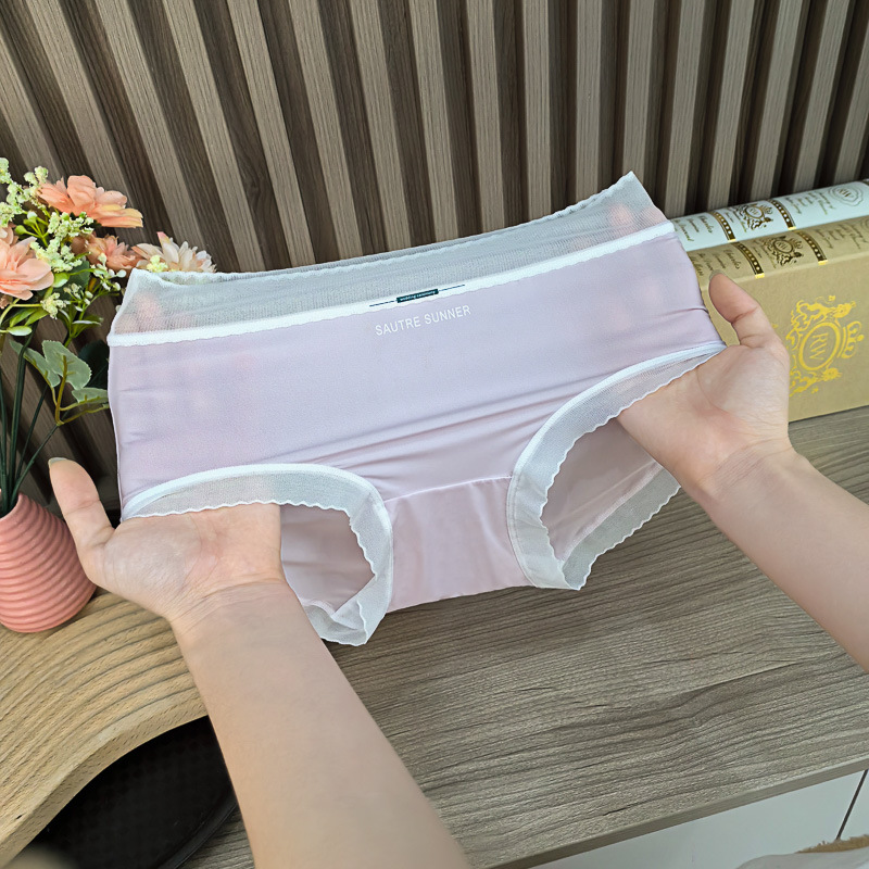 Piel de hielo ultrafina, ligero, sedoso, sin costuras, máscara de alta elasticidad, pantalones desnudos, bacterias del ácido láctico, entrepierna, ropa interior de seda de hielo, refrescante