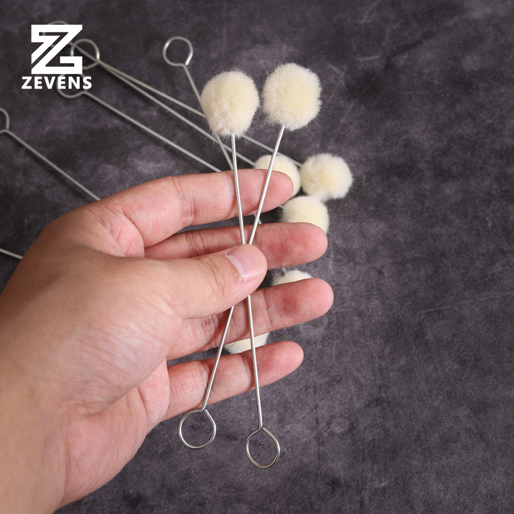 Wool ball brush Dye coloring Bed skin edge treatment Handmade DIY leather treatment tool coloring Wool ball 3