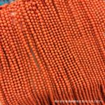 天然南红半成品长链满肉满色2-3mm 南红长链柿子红散珠小米珠