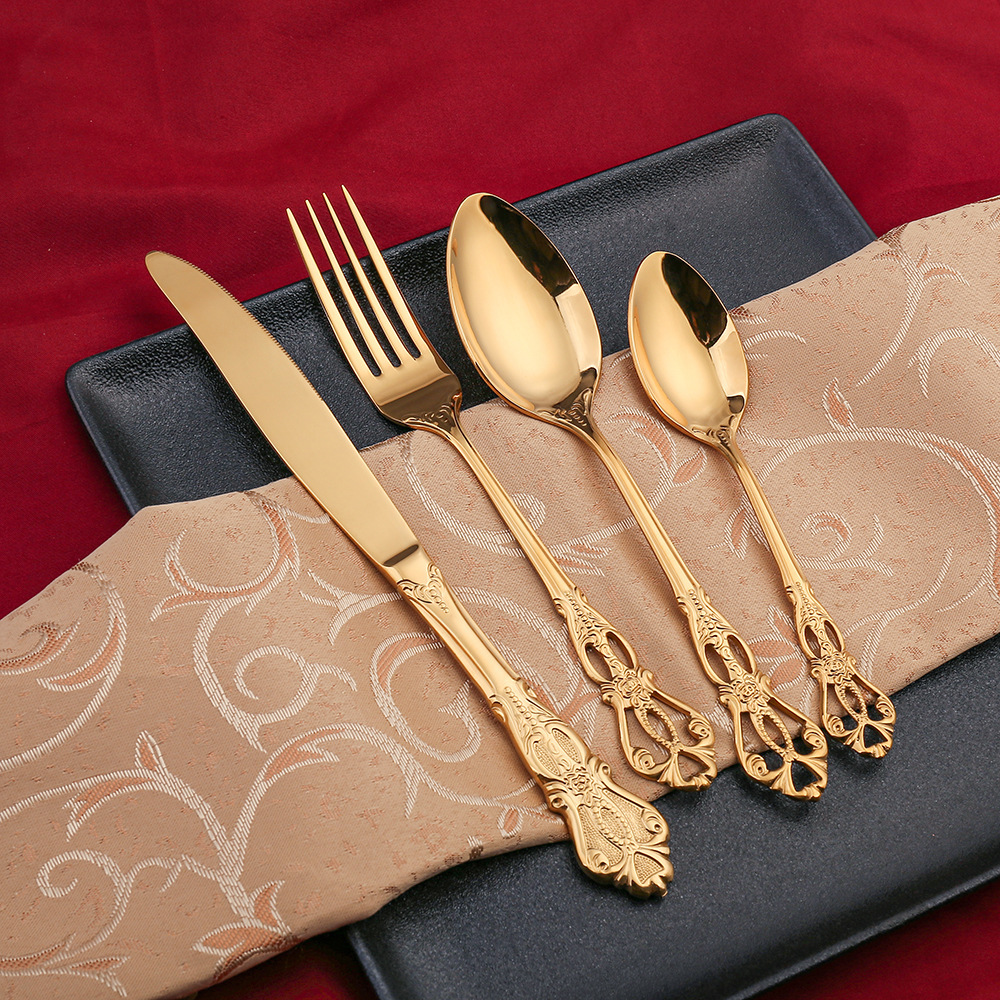 Retro 304 Emperor Court Dao fork spoon four -piece palace series…