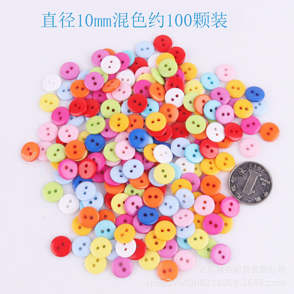 1 botón de color pintura hecha a mano material de bricolaje Paquete de color caramelo ropa redonda para niños botón material de Arte de jardín de infantes