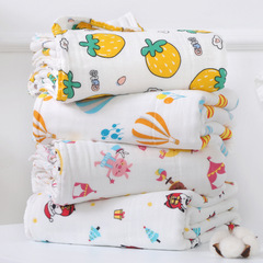 Manufacturer wholesale 100*100cm six-layer pure cotton gauze bath towel baby baby quilt summer cool quilt square