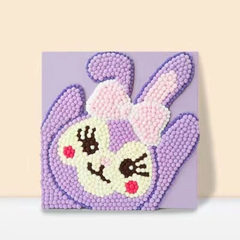 ファーボール絵画卸売DIY手作り貼り付け絵画材料パッケージ親子教育用子供用貼り付けポンポン絵画工場直販|undefined