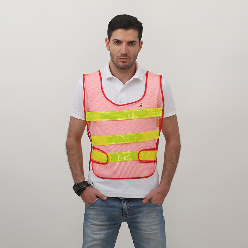 chaleco reflectante chaleco reflectante construcción de saneamiento ambiente montar por la noche al aire libre ropa de trabajo naranja al por mayor