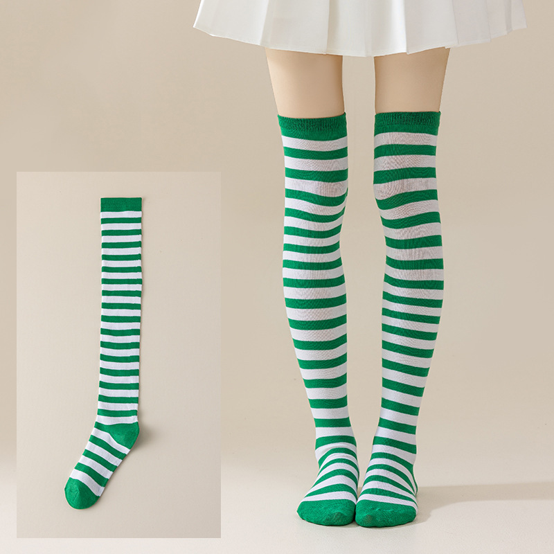 Calcetines Largos Bucaneras a Rayas para Mujer de Poliéster y Spandex, Absorción del Sudor, para Cosplay image 61
