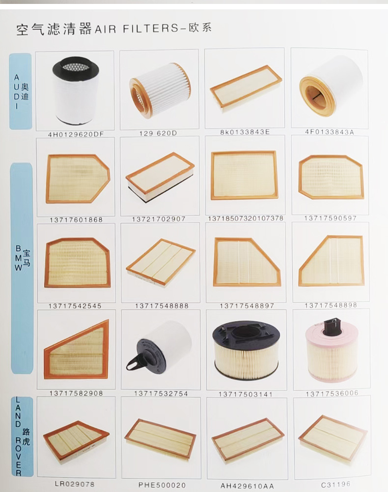 Suitable for All Volkswagen Air Filter Elements, Filter Elements and Filter Nets Supplied by Manufacturers