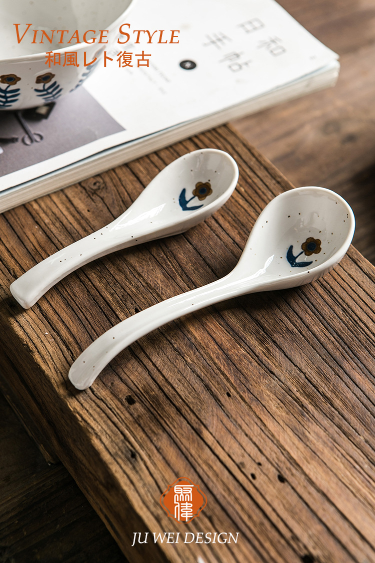 复古小花粗陶餐具