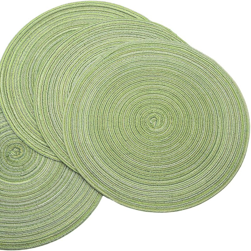 Cross-Border Amazon Best-Selling Round Placemats American Country Style Heat-Insulating and Anti-Scalding Solid Color Decorative Placemats Manufacturer Wholesale