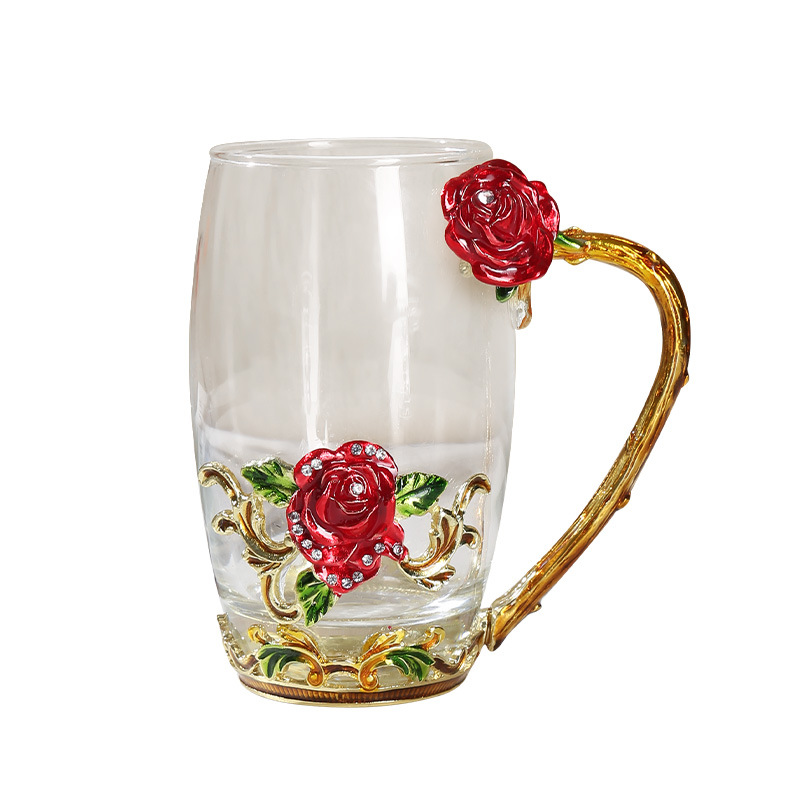 Hitzebeständige Glastasse Mit Floralem Emaille-design_voghion.com