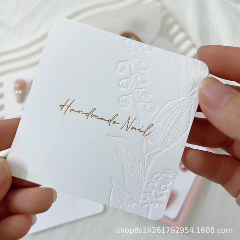 Various Styles of High-End Cotton Textured Paper in Stock, Light Luxury Wearable Nail Display Cards, Simple and Versatile Wearable Nail Cardboard Wholesale