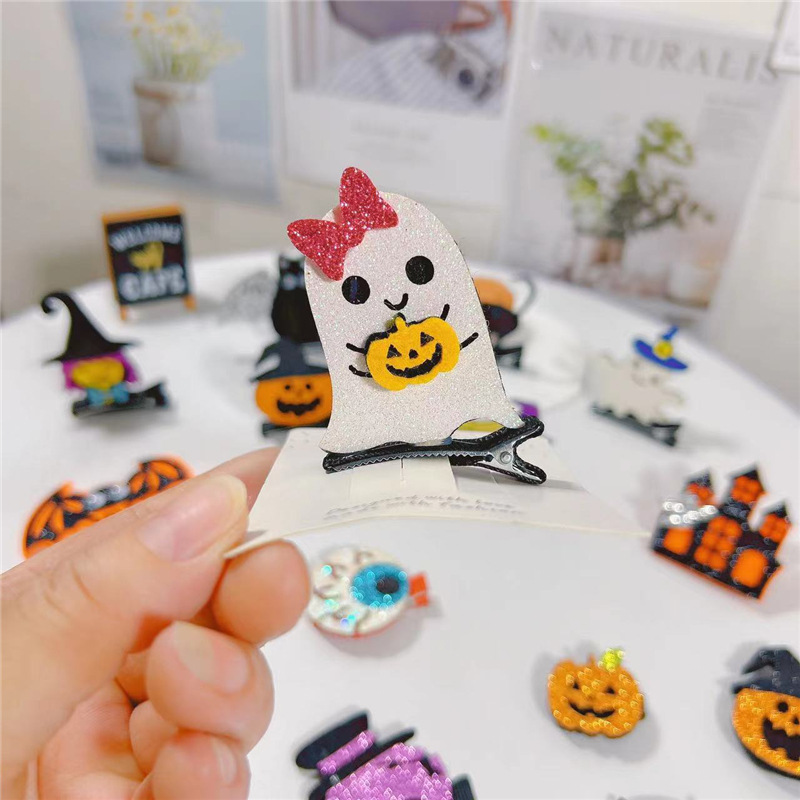 15g Weight Hair Clip Hair Accessories Type 1 Piece Quantity Street Occasion Halloween Festival Skull Pattern Women'S Gender Original Design, Punk Style Halloween Original Design Punk Skull Street Party Accessories Party Supplies 16