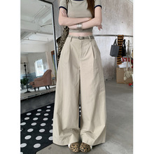 慵懒风工装阔腿裤女2025秋季新款复古宽松高腰直筒垂感休闲子百搭