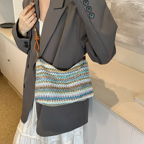 Trendy Small Handbags for Women - Summer 2024 New Arrival - Fashion Ladies Grass Weave Bags - Simple Texture Shoulder and Crossbody Bags