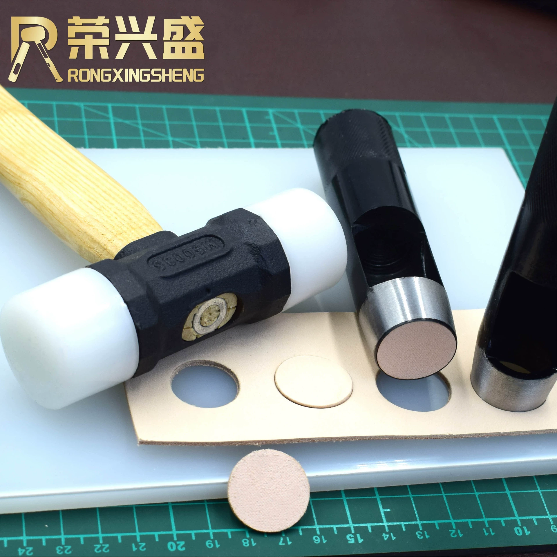 Черный круглый Пробивной удар DIY инструмент для резьбы по коже кожаный ремень штамповка круглый удар