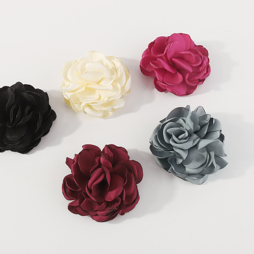 x0340 European and American retro creative handmade three-dimensional rose brooch, personalized elegant flower layered banquet accessories