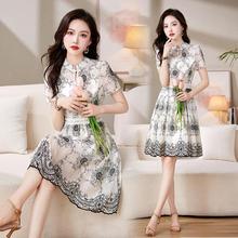 新中式连衣裙女夏季小个子复古中国风改良旗袍年轻款气质裙子