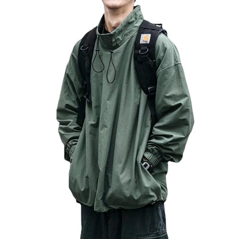 Japonés Retro lavado ropa de trabajo con capucha chaqueta de los hombres de primavera y otoño de moda chaqueta suelta suéter chaqueta ropa superior