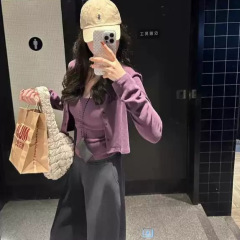 現物の甘いギャルセットの女性2024デザイン感紫カーディガンの秋には、スリムキャミソールの2つのセットがあります。
