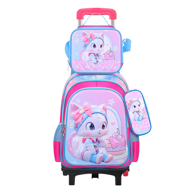 Nuevo tipo de bolsas de tirón de tres piezas de dibujos animados unicornio para niños mochila de espalda de gran capacidad para hombres