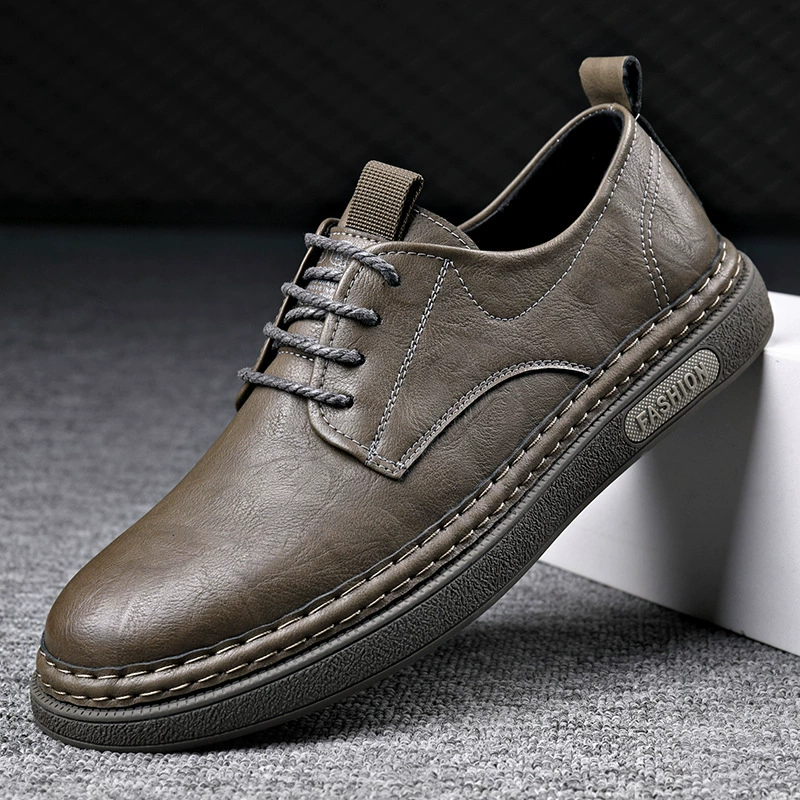 2023 Осень Новая Осенняя дышащая модная обувь с мягкой подошвой из мягкой кожи Повседневная кожаная обувь на флисовой подкладке Обувь для скейтборда Хлопковая обувь