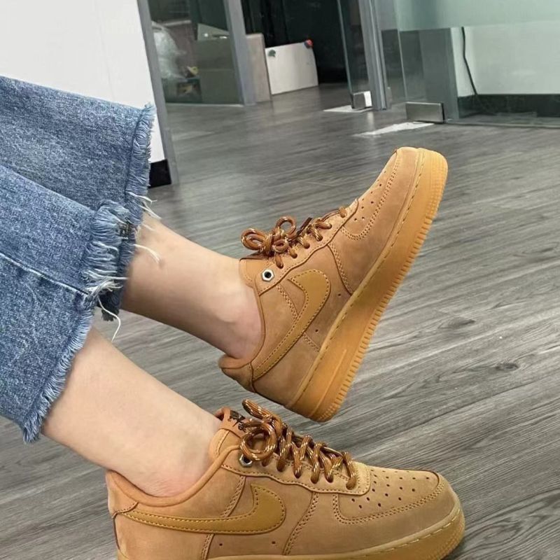 Original Af1 Air Force One Wheat-Colored Low-Top Casual Sneakers for Men and Women, Couple's Trendy Sports Shoes Original Af1 Air Force One Wheat-Colored Low-Top Casual Sneakers for Men and Women, Couple's Trendy Sports Shoes