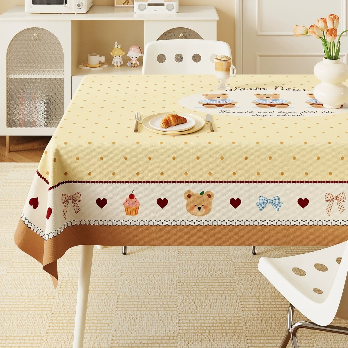 Cartoon Tablecloth Waterproof and Oil-Proof, No-Wash, 2026 New Model, Light Luxury, High-End Atmosphere, Rectangular Coffee Table Protective Mat