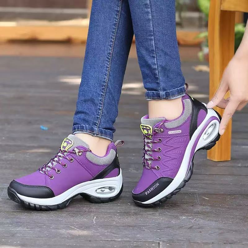 Spring and Autumn New Sports and Casual Shoes for Women, Thick-Soled Heightening and Shock-Absorbing Outdoor Shoes, Hiking Wear-Resistant Casual Travel Shoes