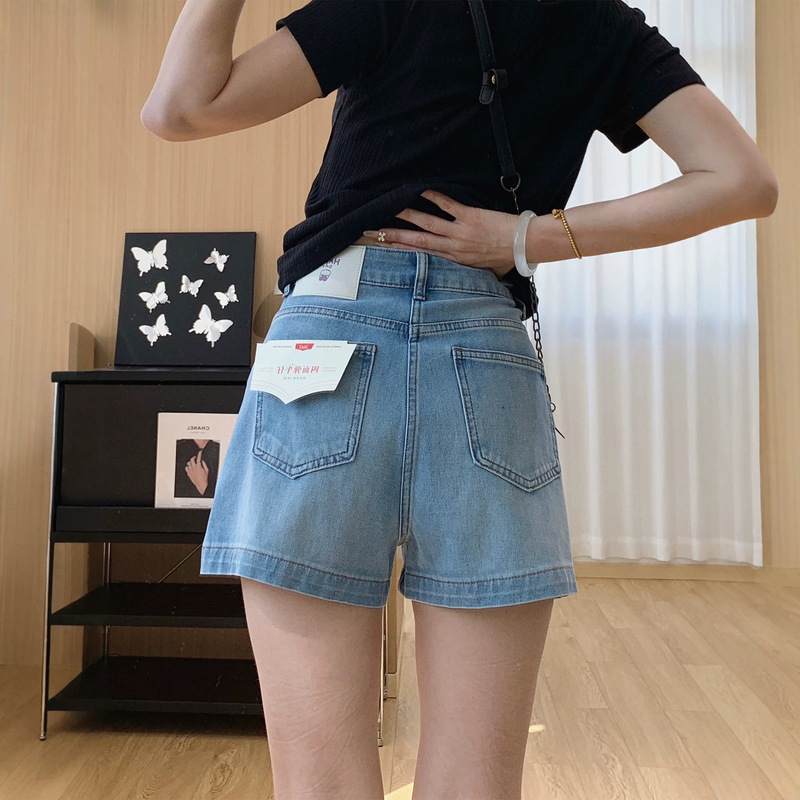 Versatile Summer Pants! Ultra-Thin Four-Way Stretch High-Waisted Slimming Denim Shorts for Women, Summer Thin Style 2026 New Model Pants