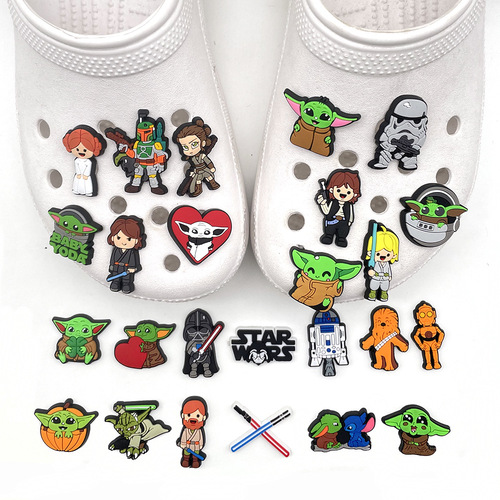 Bestselling Star Wars Cartoon Personality Hole Shoes Shoe Flower Shoe Buckle PVC Soft Rubber Croc Decoration