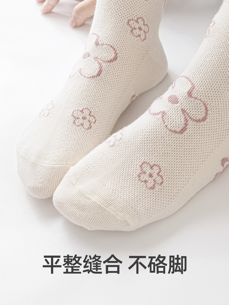 6本指マウス卸売女の子メッシュ通気性靴下女の赤ちゃん男の子子供夏薄い綿の靴下大きな子供のための春と秋