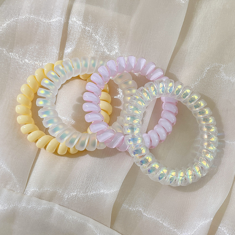 Línea telefónica bucle de cabello para mujeres 2025 nuevo alto valor facial de cabello de alta calidad cuerdas de cabello de banda de goma cuerdas de cuero al por mayor